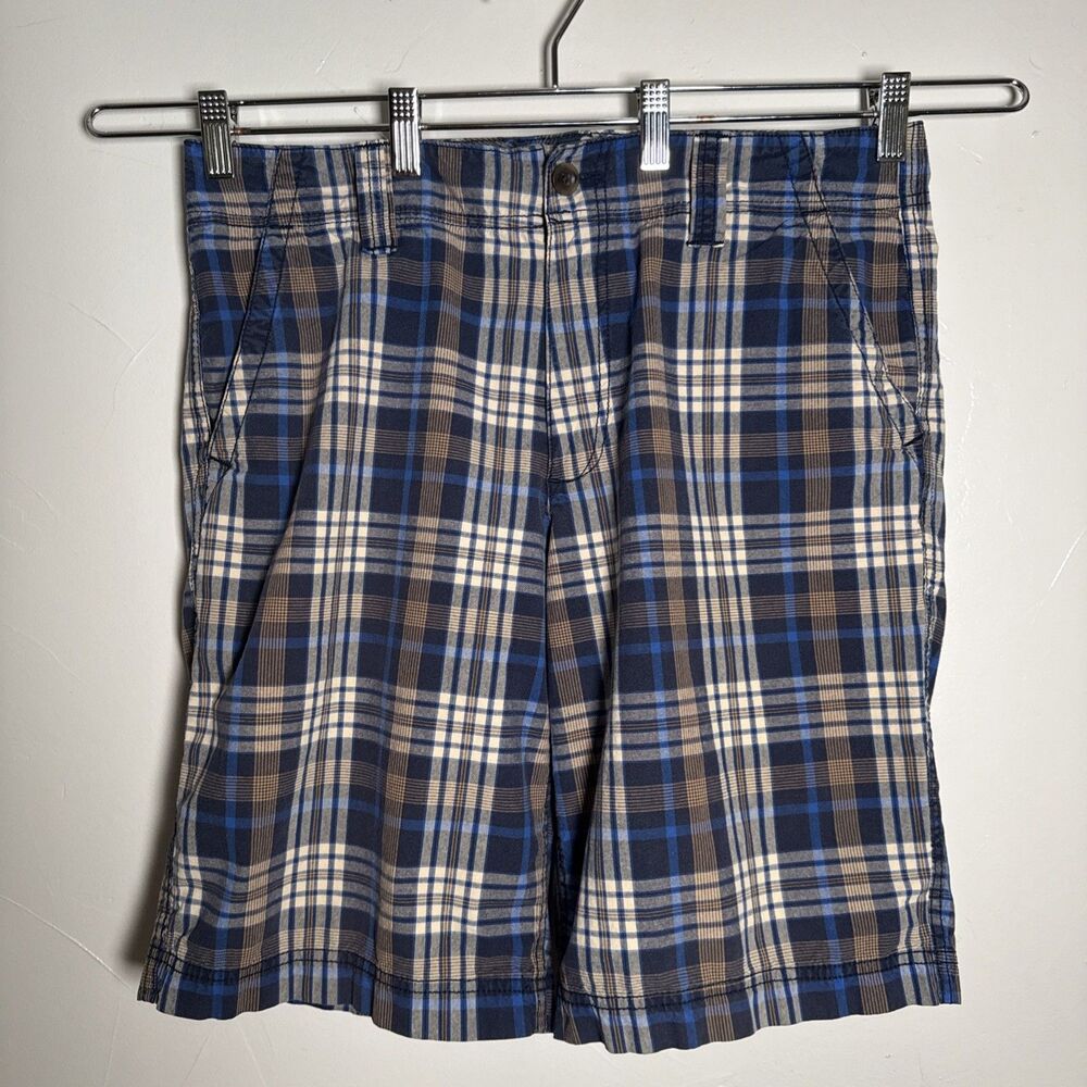 Old Navy Loose Blue Plaid Vintage Men's Shorts Size 33 Skater Y2K Grunge Surfer